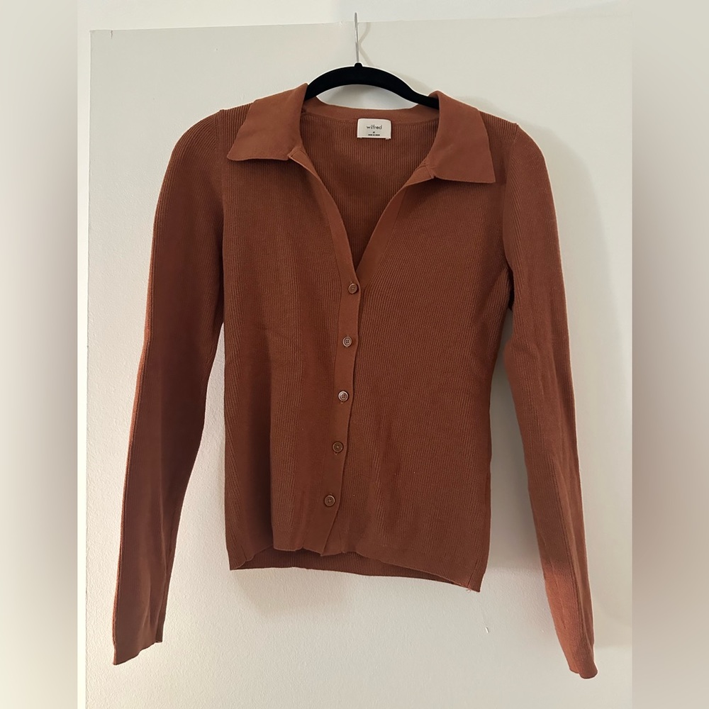 Wilfred ribbed cardigan sweater